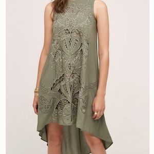 Anthropologie Seen Worn Kept Green Cut Out Dress 4